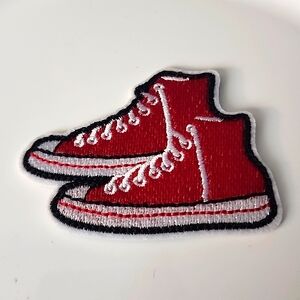 RED high Tops Embroidered Iron on Patch 2.5x2 3/4